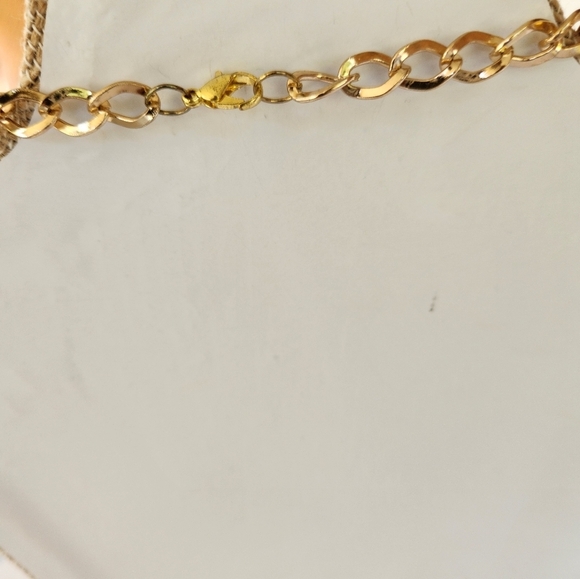 Hand Crafted Necklace Shells Stones Brown Green Chain Charm - Picture 5 of 7